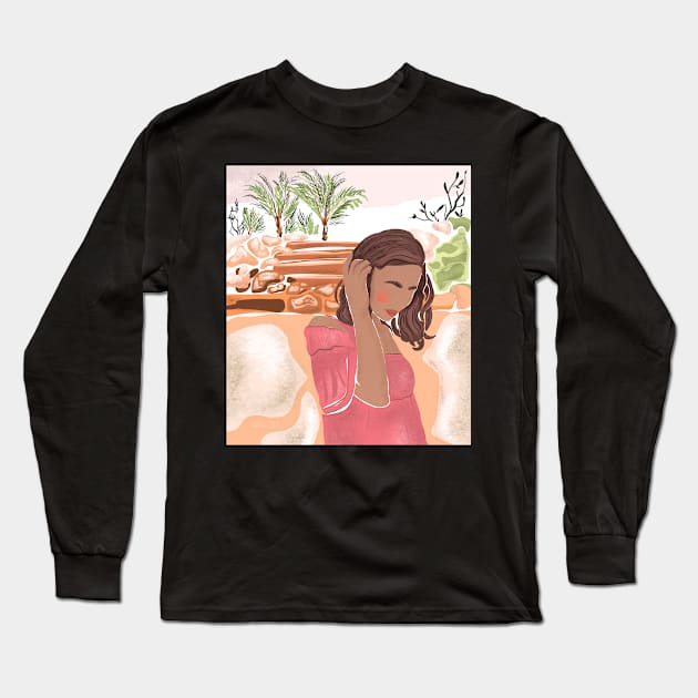 Summer girl Long Sleeve T-Shirt by valentyna mohylei